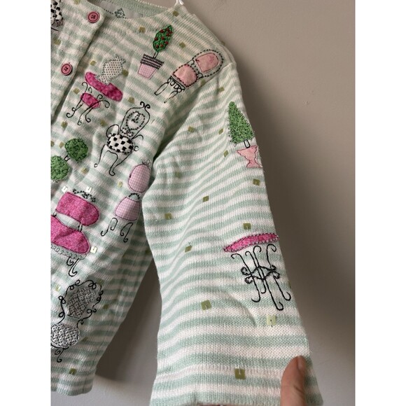 Vintage Design Options Rare Unique Funky Embroidered Chair & Lamp Sequins Size M - Picture 5 of 12